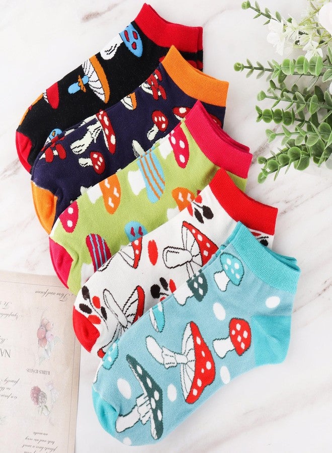 Jeasona Mushroom Gifts for Women Mushrooms Ankle Socks for Women Funny Fun Cute - Image 2